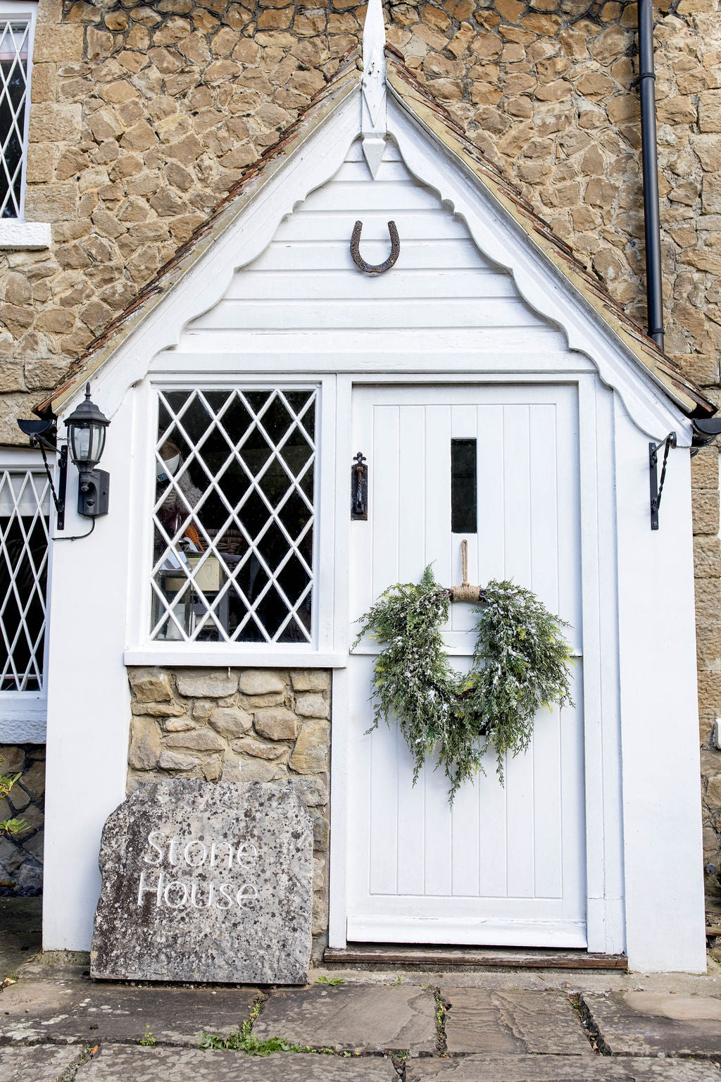 large snowy wreath