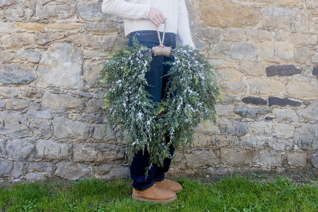 large snowy wreath