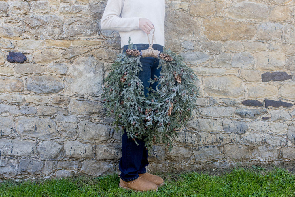 large frosted wreath