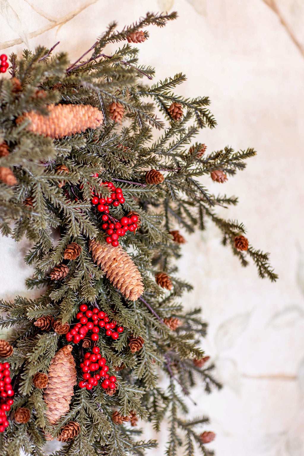 pine and berry natural wreath