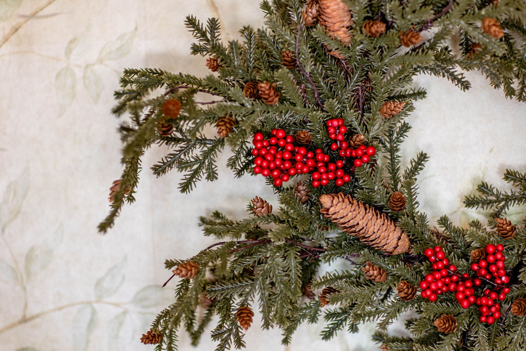 pine and berry natural wreath