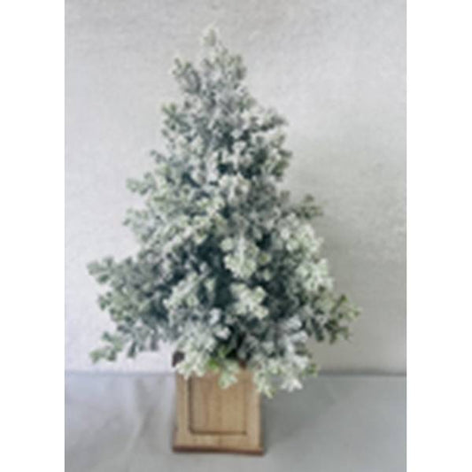 Large Frosted Faux Fir Tree In Box Base