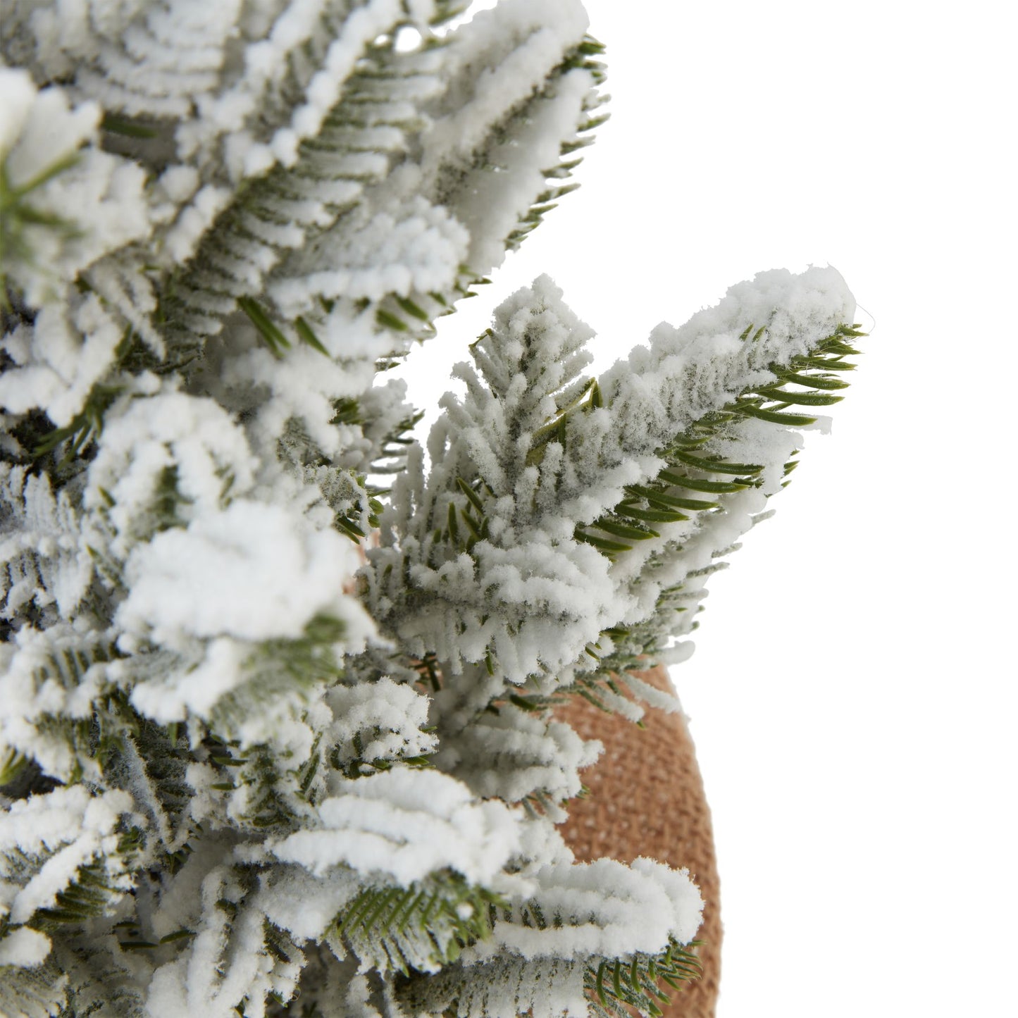 Snowy Potted Christmas Pine Tree with Hessian Base