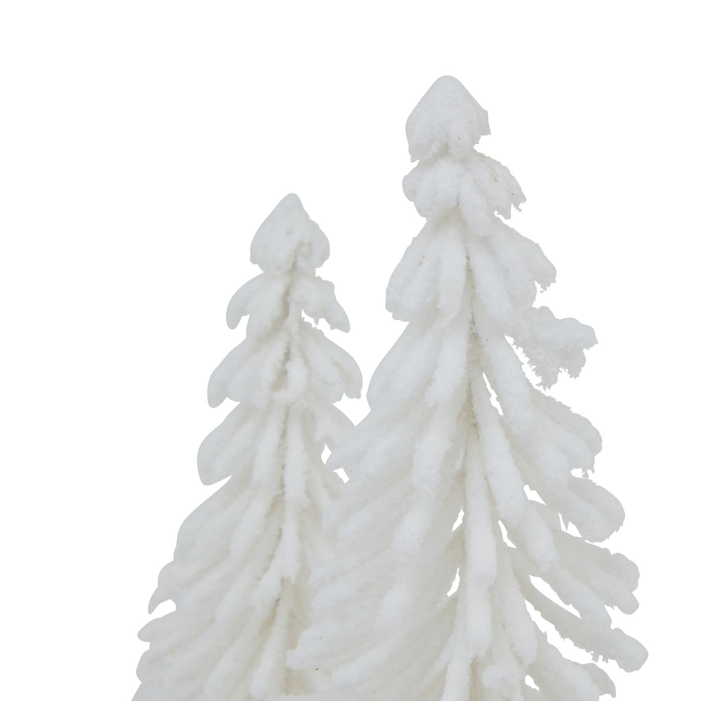 Small White Snowy Tree Due On Wood Log