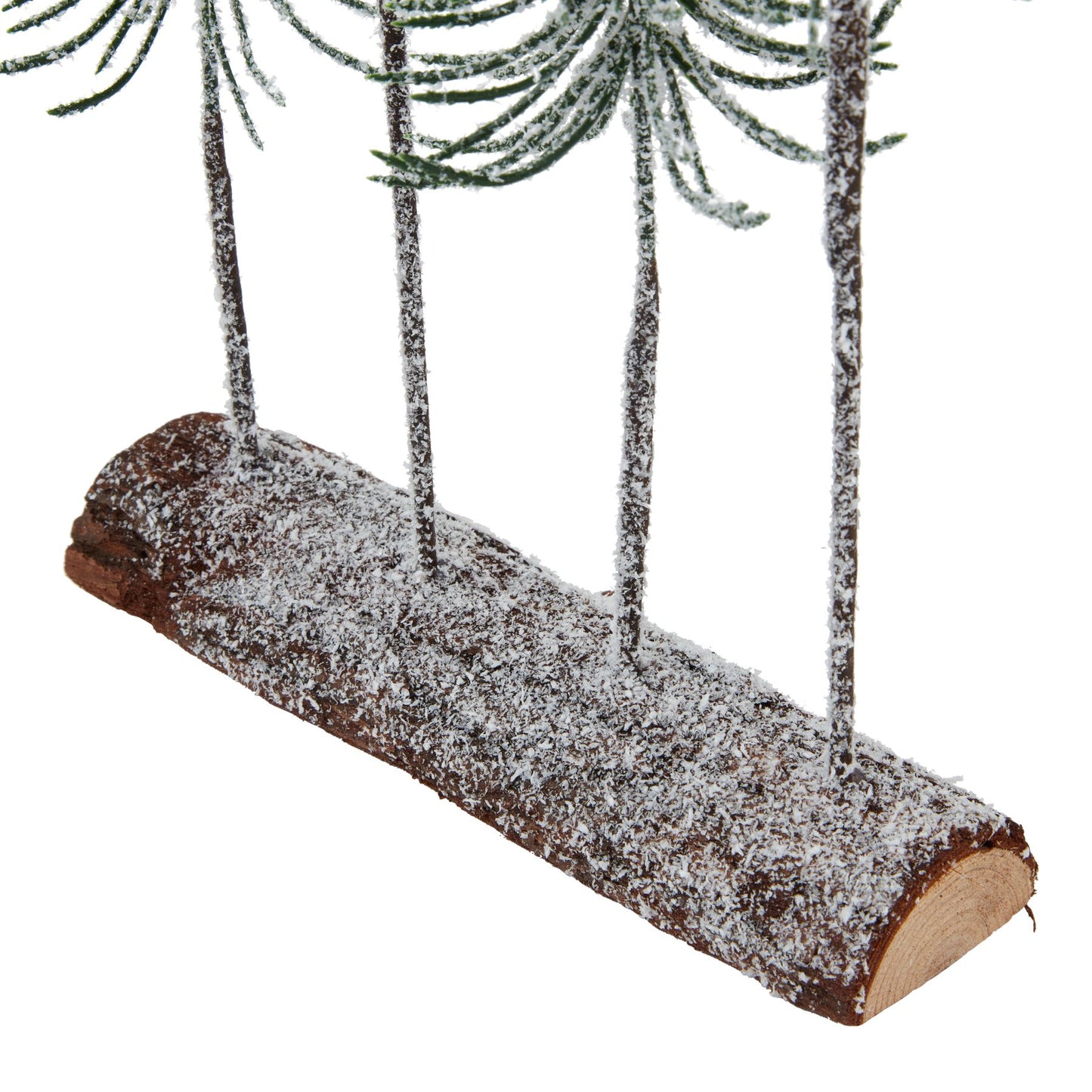 Medium Snowy Spindle Tree Quad In Wood Log