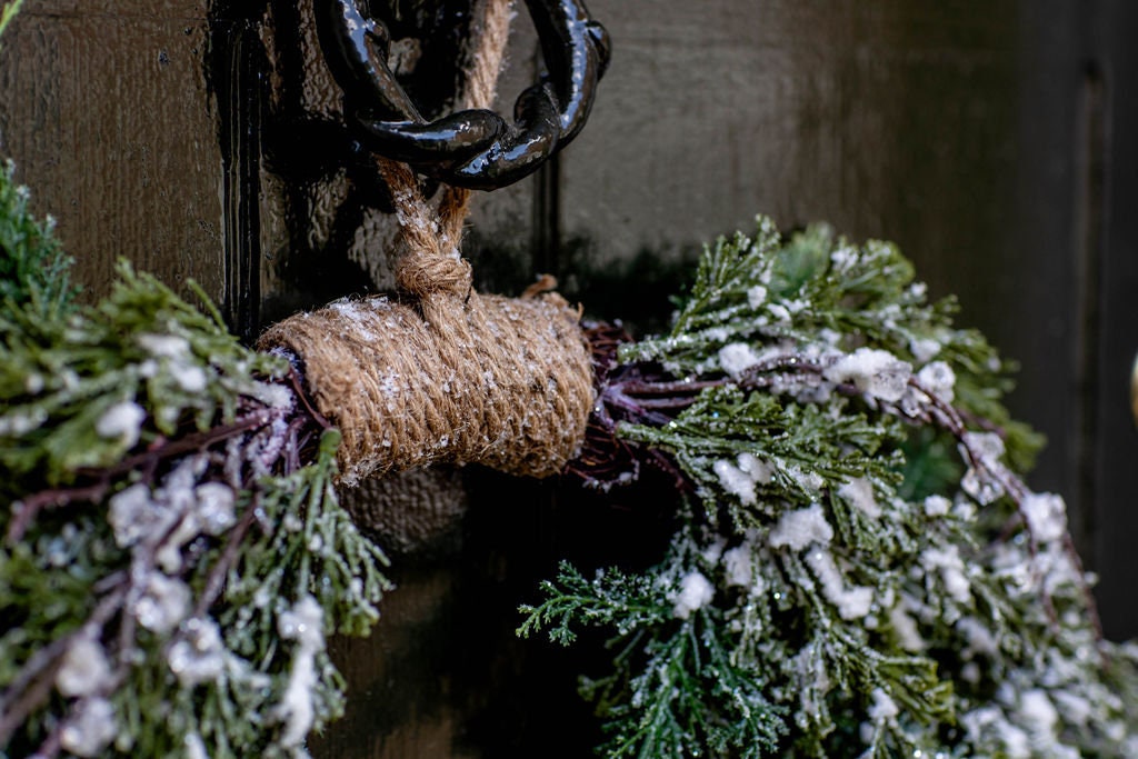 large snowy wreath