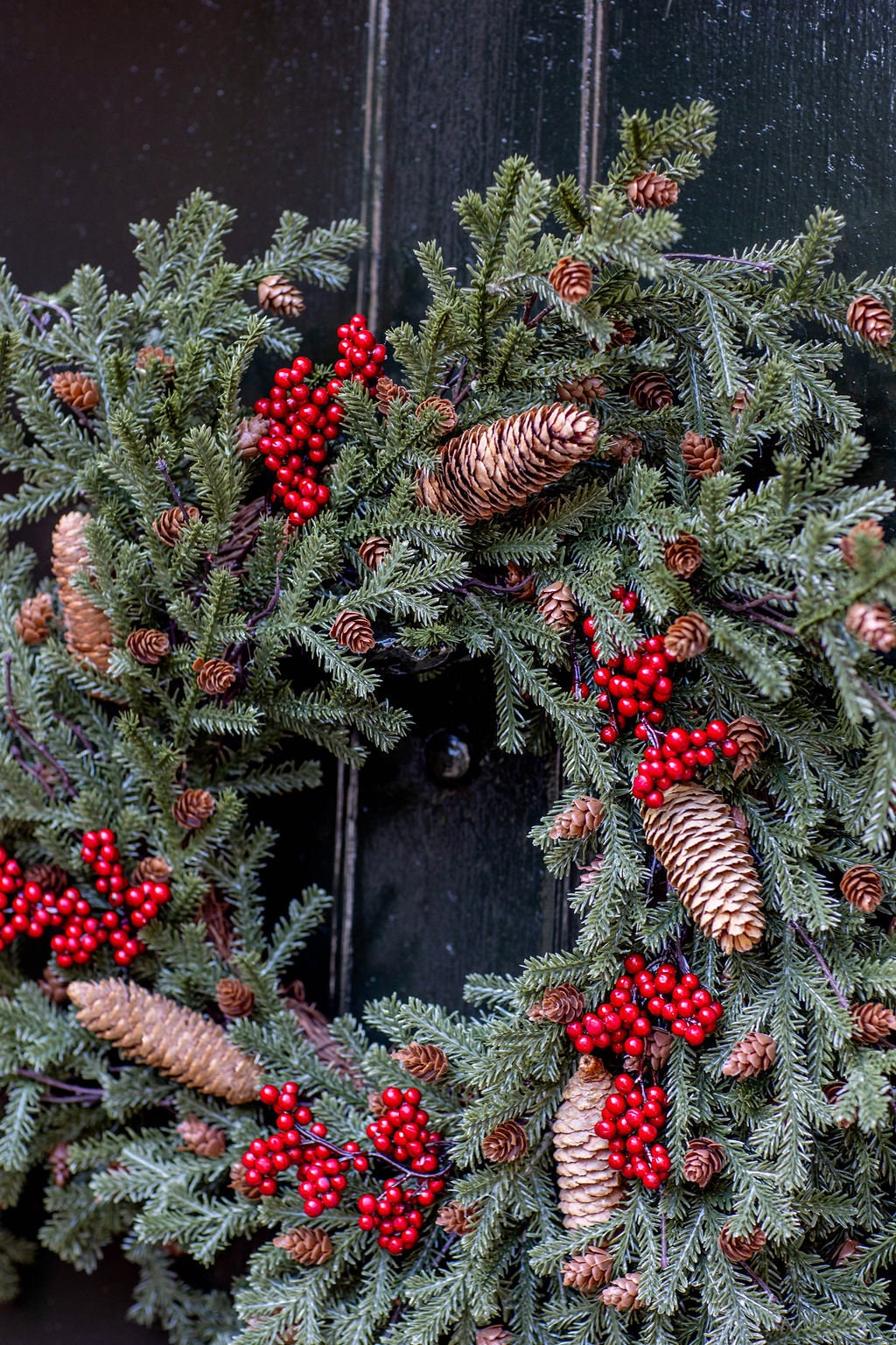 pine and berry natural wreath