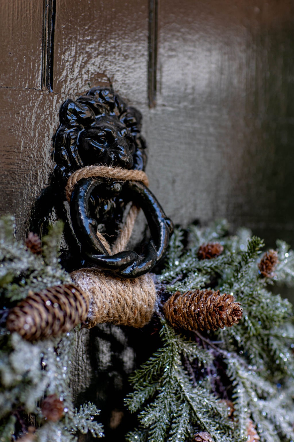 large frosted wreath