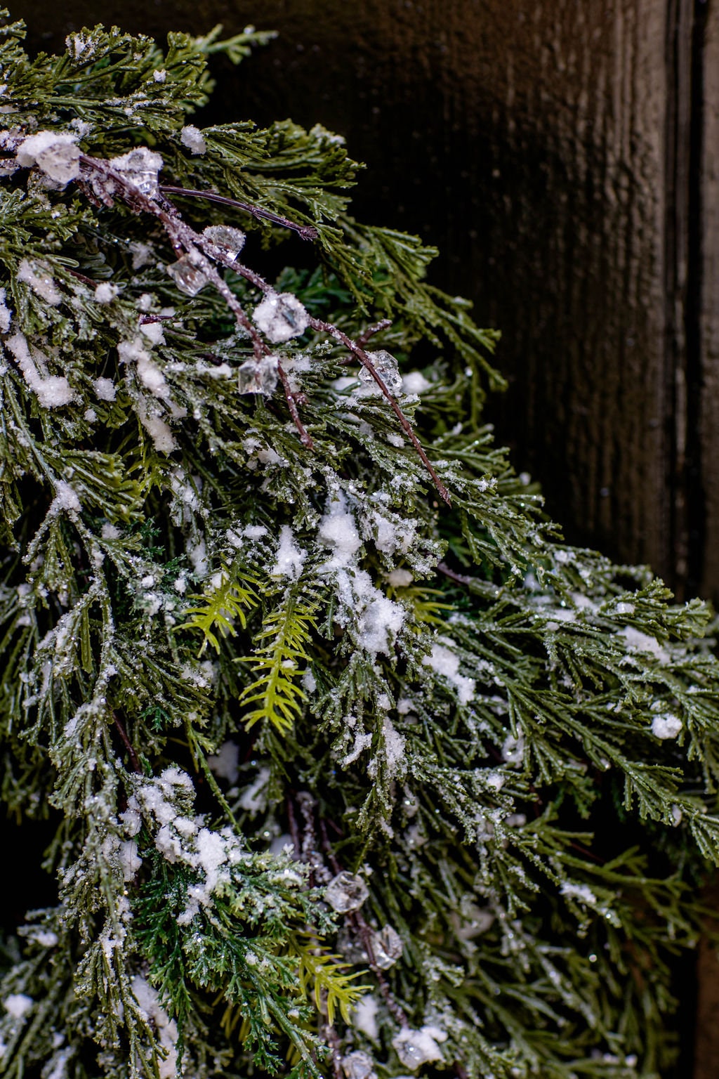 large snowy wreath