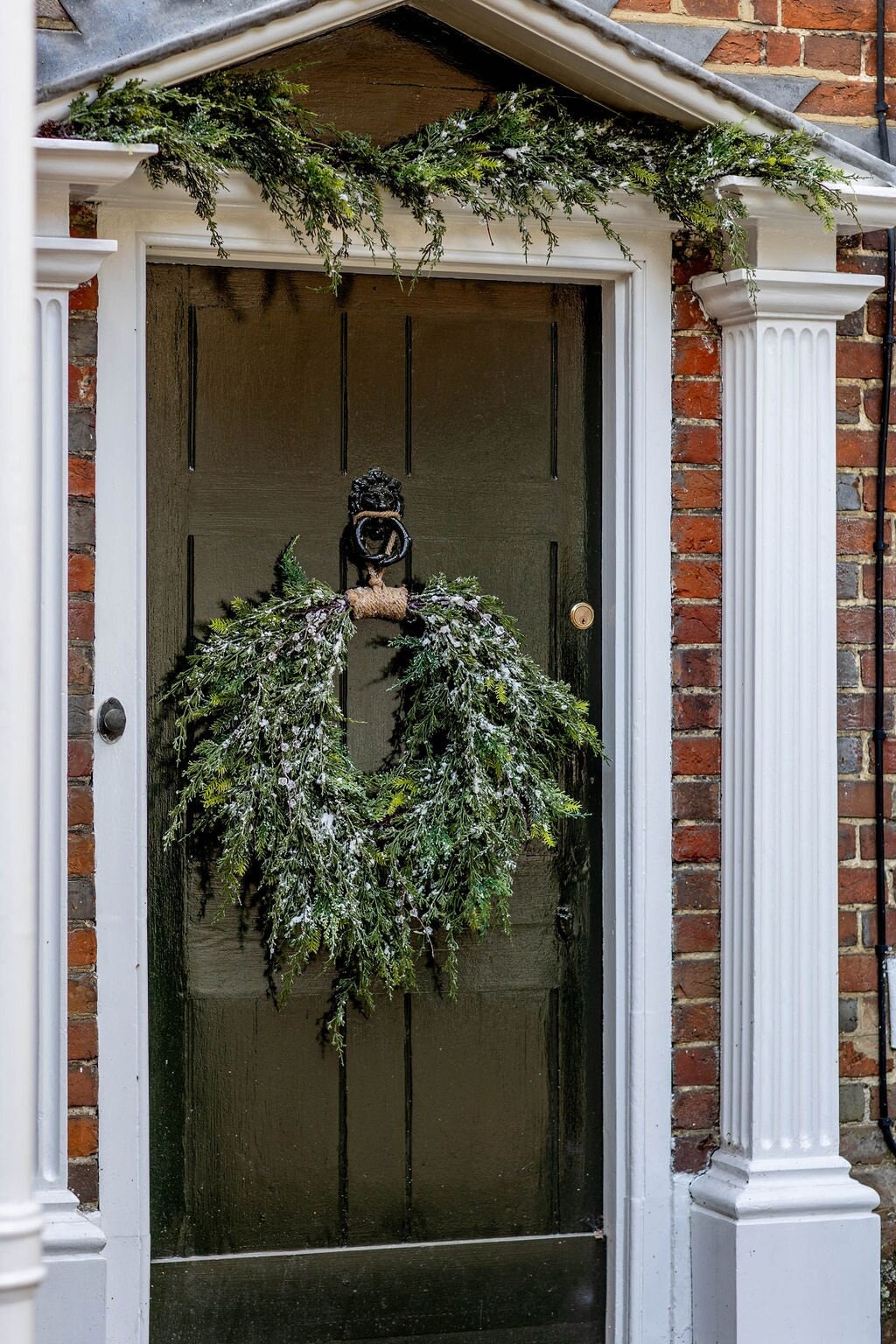 large snowy wreath