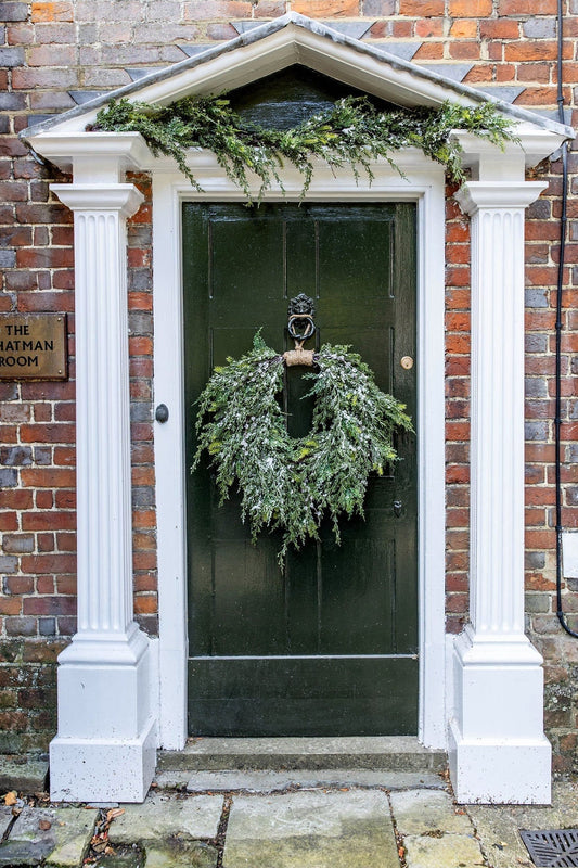 large snowy wreath